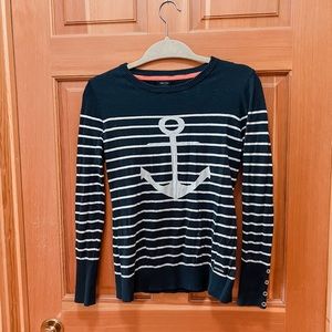 Nautical Anchor Knit Nautica Crew Neck Sweater